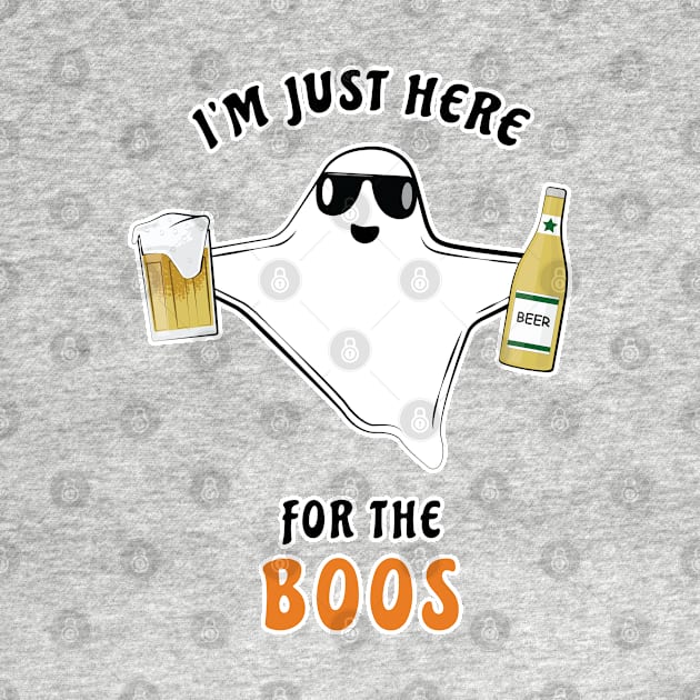 I'm Just Here For The Boos - Funny Halloween Ghost by DesignWood Atelier